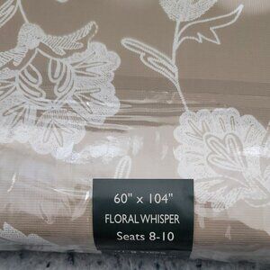 NEW Laura Ashley Flannel Back Vinyl Tablecloth 60 x 104 Floral Whisper